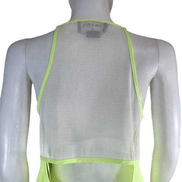 The Fifth Women’s Medium Neon Green Cold Shoulder Mini Dress Open Sheer Back - Picture 4 of 6